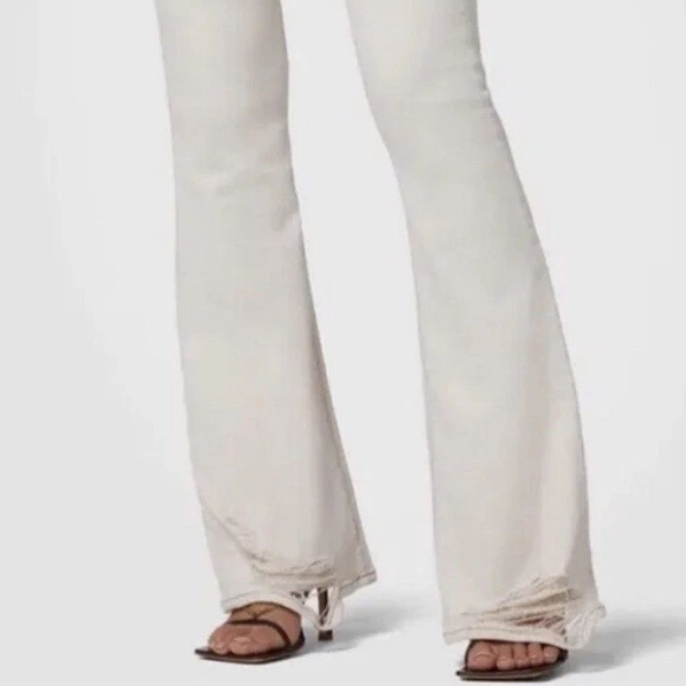 HUDSON Holly High Rise 5 Pocket Flare Jeans Ecru - Picture 3 of 9